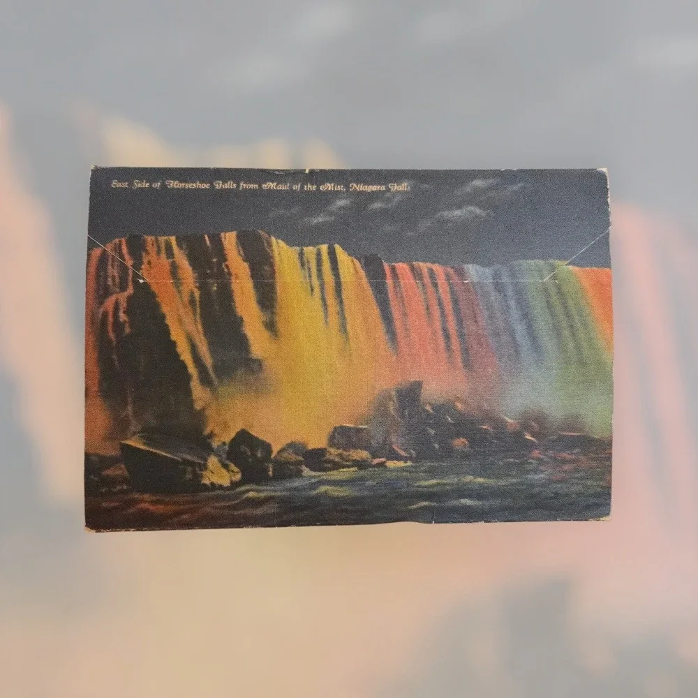 1938 Curt Teich Niagara Falls 20 Pk Linen Postcard Folder Chicago USA Depression